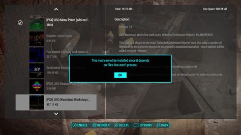 fallout 4 mod cannot be installed